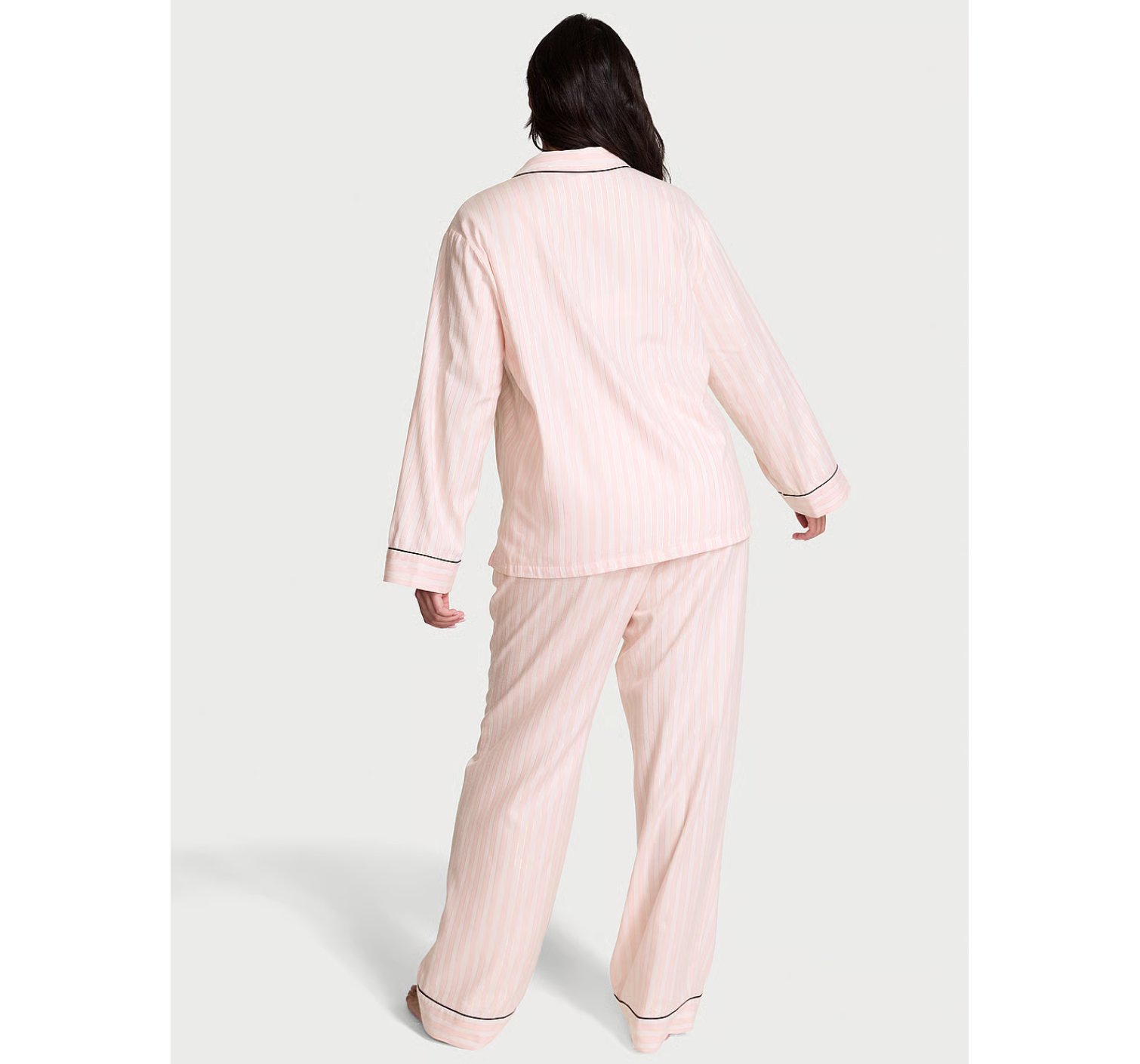 Піжама Flannel Long Pajama Set Pink Stripe Print