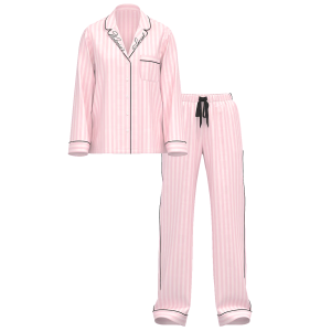 Піжама Flannel Long Pajama Set Pink Stripe Print