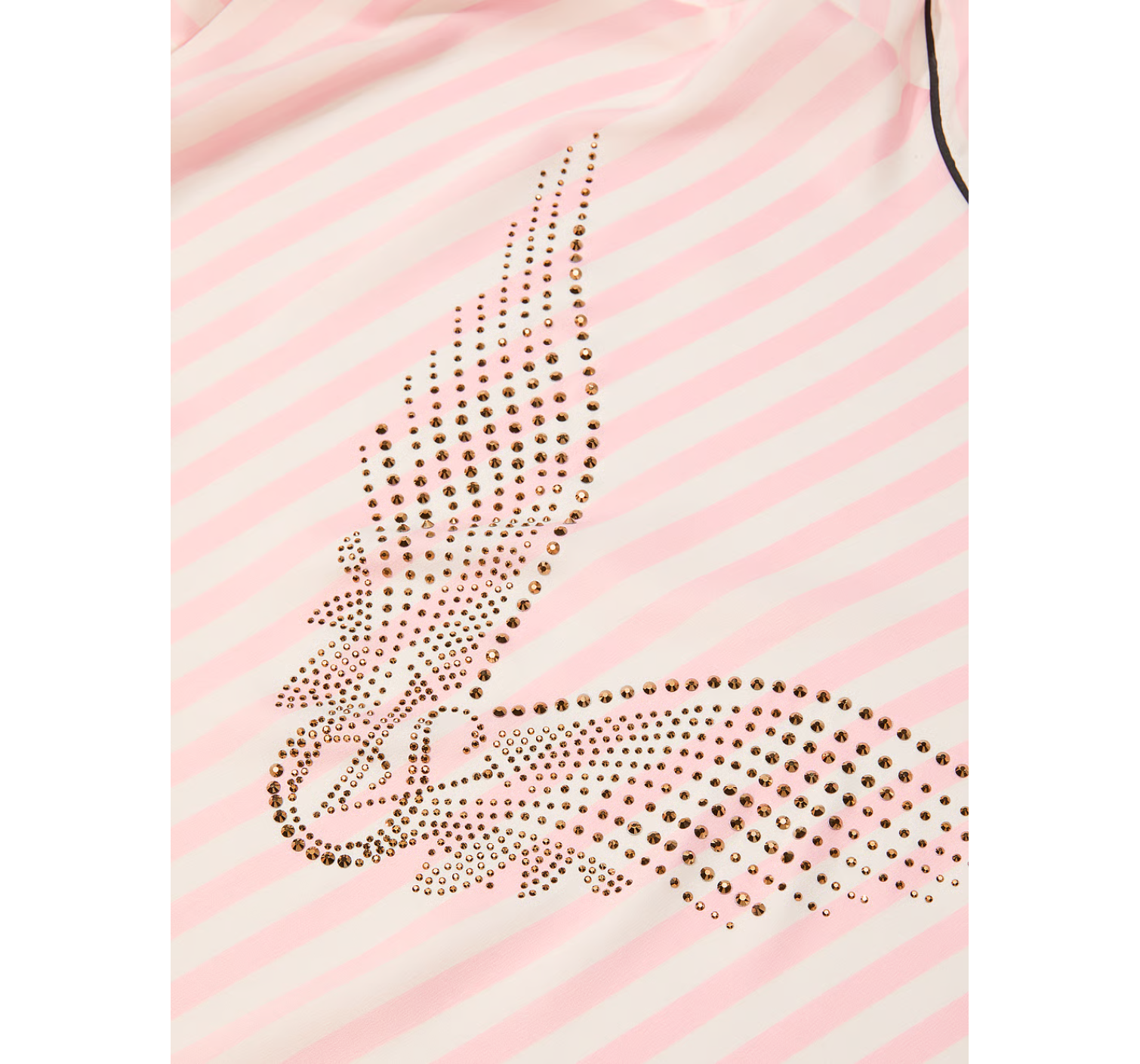 Сатиновый халат Victoria's Secret Backstage Satin Sparkle Short Robe Pink Stripe