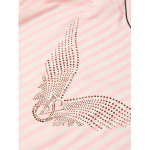 Сатиновый халат Victoria's Secret Backstage Satin Sparkle Short Robe Pink Stripe