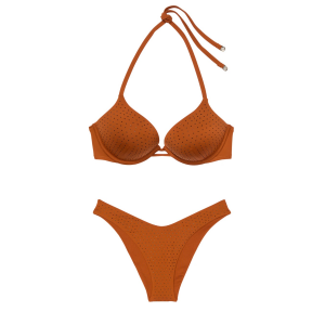 Купальник Essential Bombshell Add-2-Cups Diamanté Push-Up Bikini Top Set Apple Cinnamon