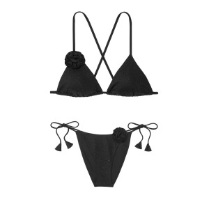 Купальник Rosette Shine Triangle Bikini Top Set Black