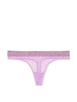 Трусики стринги Thong Logo Panty Gold Hearts
