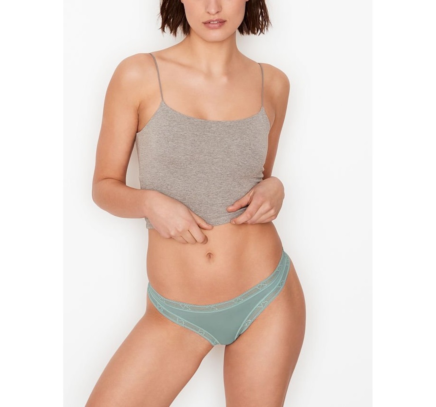 Трусики Victoria's Secret стрінги Logo Thong Panty Mint