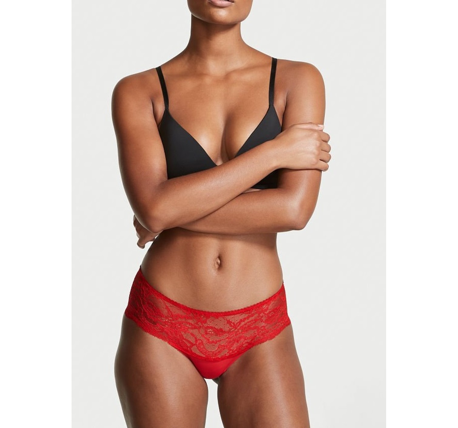 Трусики Victoria's Secret хіпгаґери No Show Hiphugger Panty Red Lace