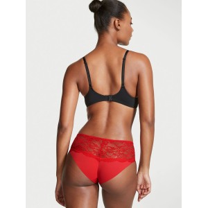 Трусики Victoria's Secret хіпгаґери No Show Hiphugger Panty Red Lace