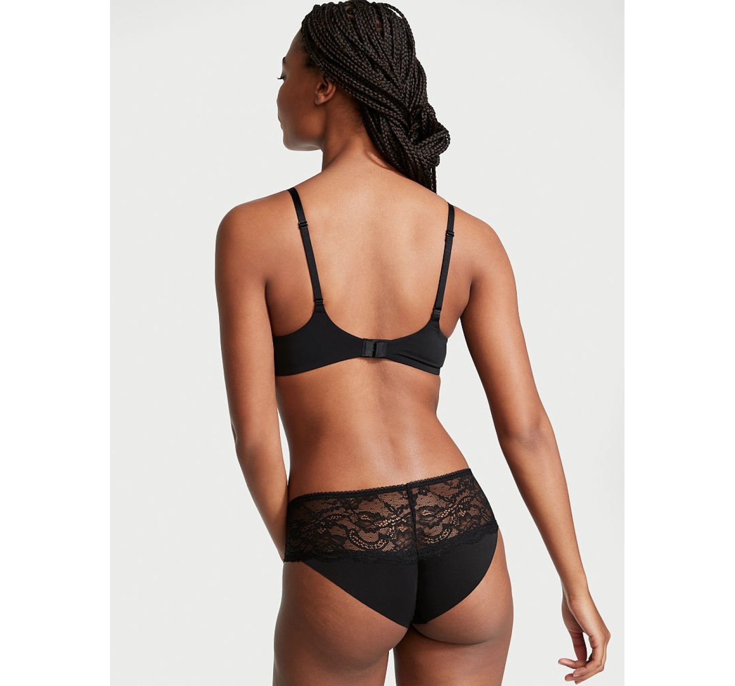 Трусики Victoria’s Secret хипгаггеры No Show Hiphugger Panty Black Lace