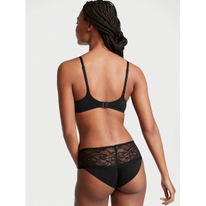 Трусики Victoria’s Secret хипгаггеры No Show Hiphugger Panty Black Lace