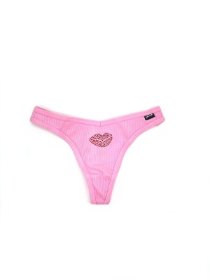 Трусики стрінги Cotton Thong panty Red Lips