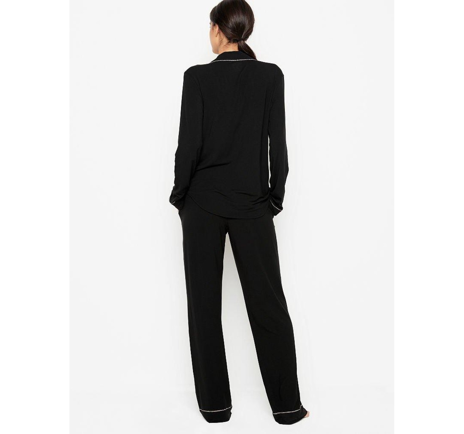 Пижама Victoria’s Secret Modal Long Pj Set Black Heavenly