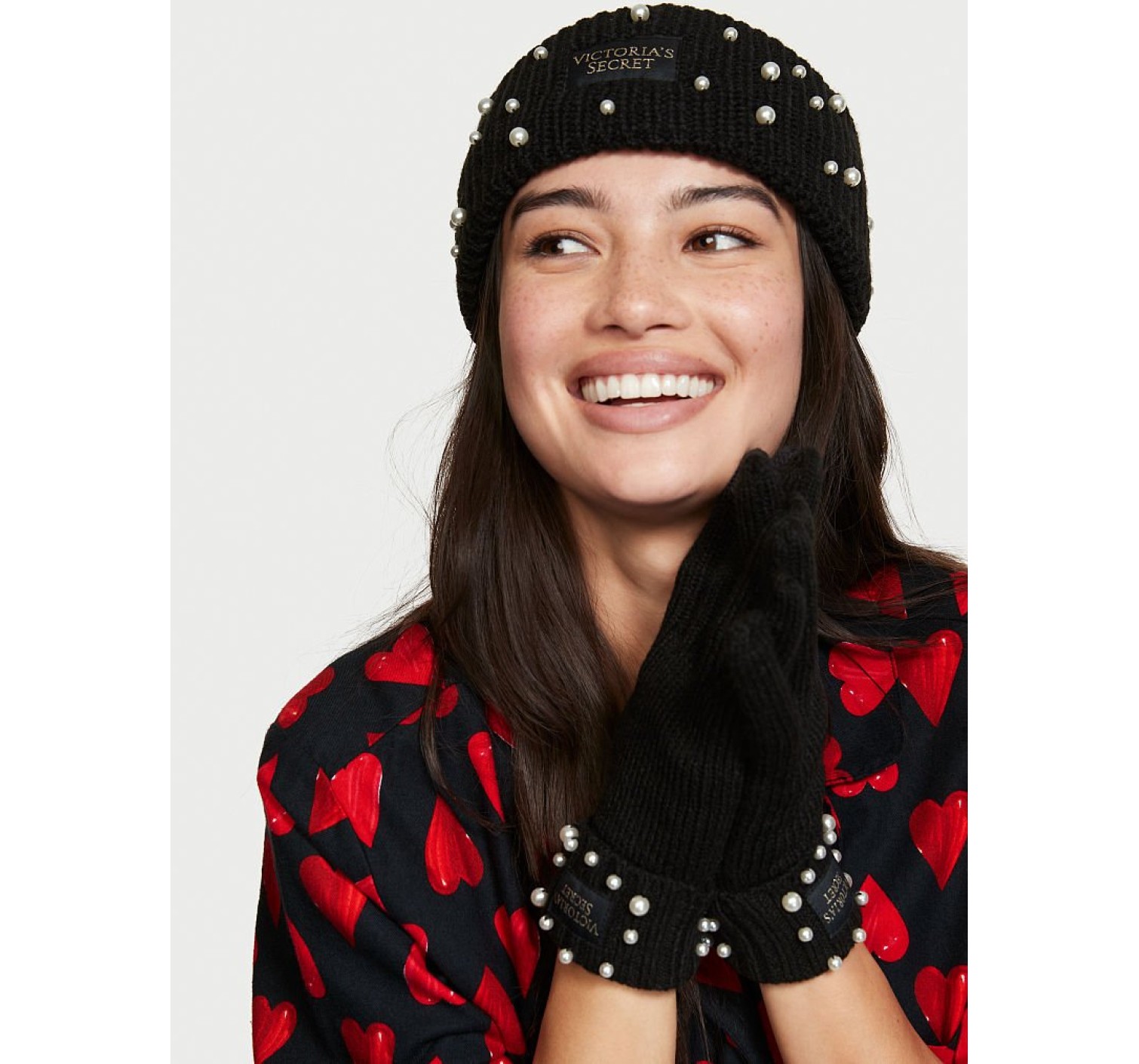Комплект перчатки с повязкой на голову Embellished Headband & Glove Set