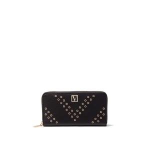 Кошелек Victoria’s Secret The Victoria Logo Zip Wallet Black Grommet