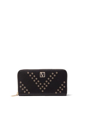 Кошелек Victoria’s Secret The Victoria Logo Zip Wallet Black Grommet