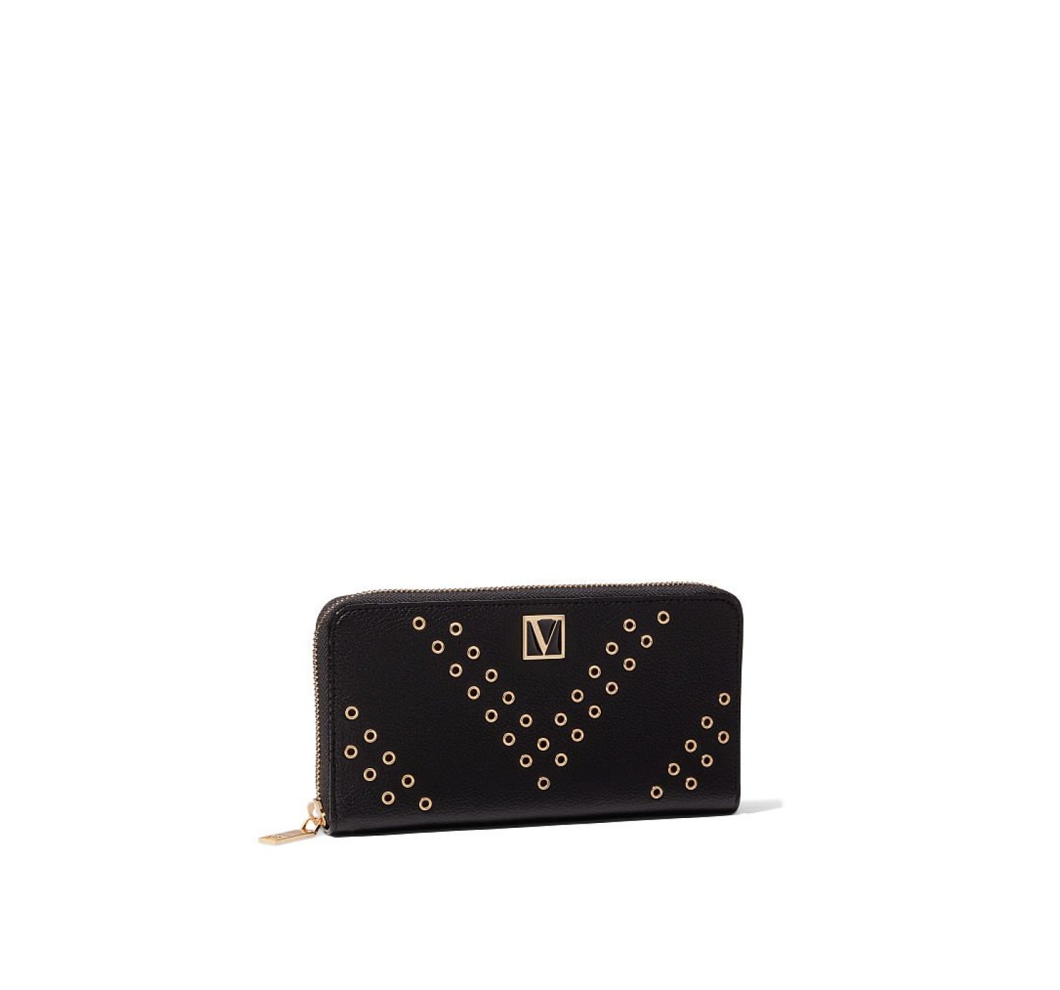 Кошелек Victoria’s Secret The Victoria Logo Zip Wallet Black Grommet
