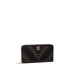 Кошелек Victoria’s Secret The Victoria Logo Zip Wallet Black Grommet