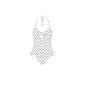 Купальник Tease Ruffle Itsy One-Piece Swimsuit White & Black Dots