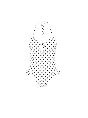 Купальник Tease Ruffle Itsy One-Piece Swimsuit White & Black Dots