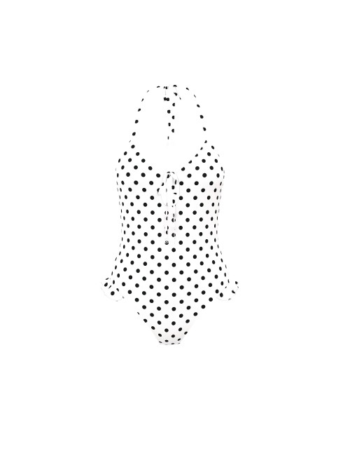 Купальник Tease Ruffle Itsy One-Piece Swimsuit White & Black Dots