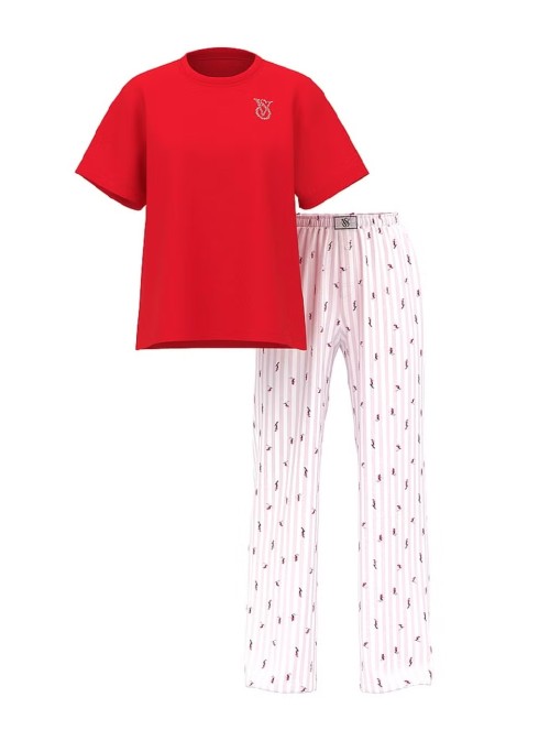 Пижама Cotton Flannel Tee-Jama Set Lipstick