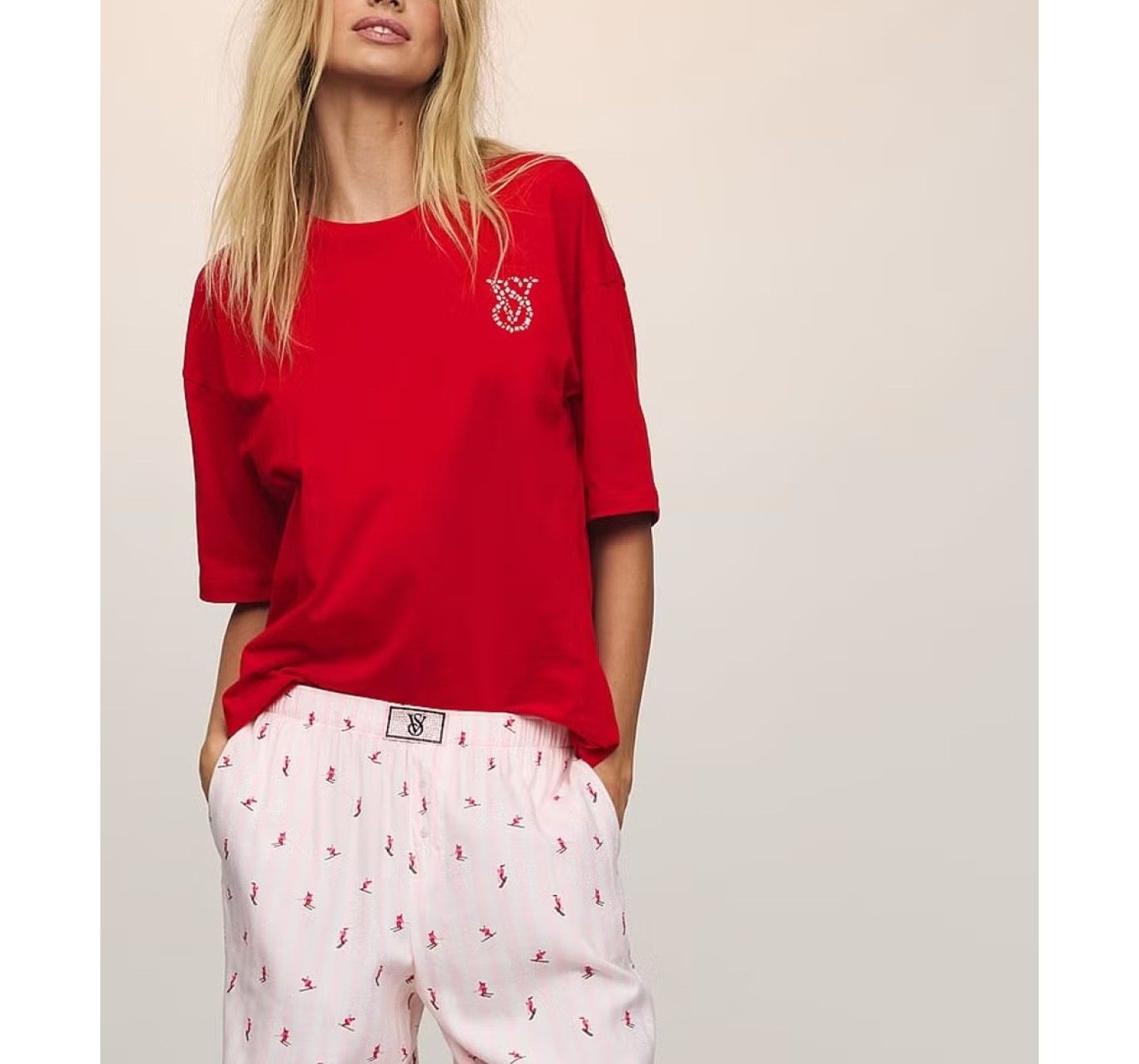 Піжама Cotton Flannel Tee-Jama Set Lipstick