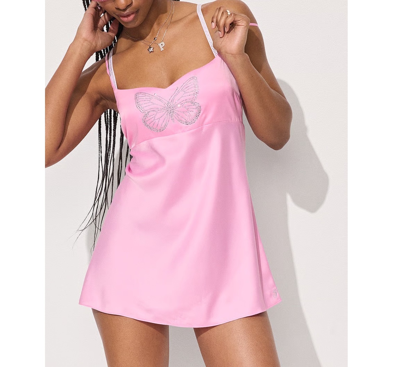 Пеньюар GRWPINK Satin Slip Dress Pink Lollipop