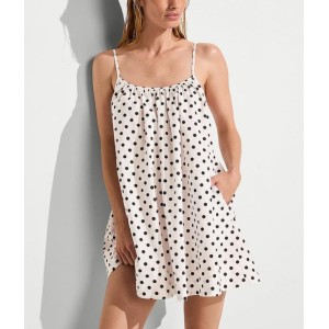 Платье Beachwear Poplin Trapeze Mini Dress White Dot