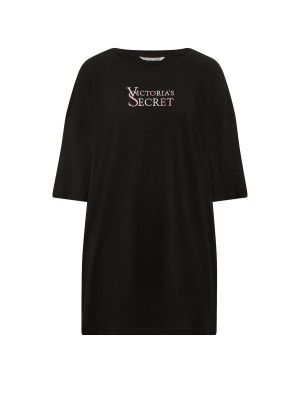 Піжама 100% Cotton Oversized Sleep Tee Black