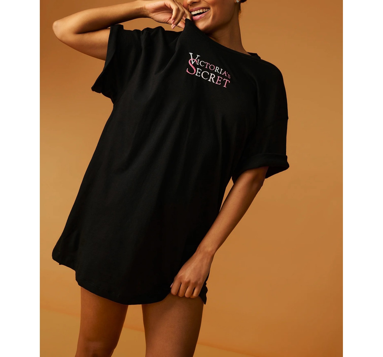 Піжама 100% Cotton Oversized Sleep Tee Black