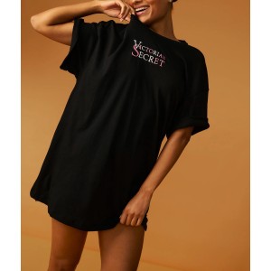 Піжама 100% Cotton Oversized Sleep Tee Black