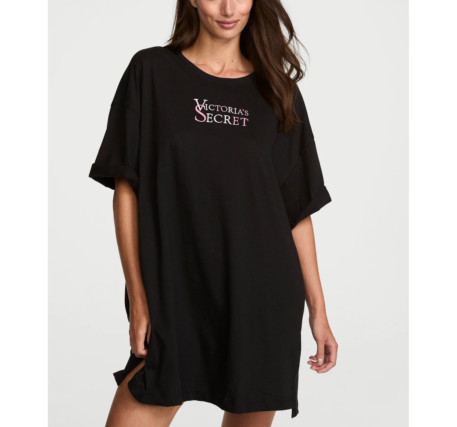 Піжама 100% Cotton Oversized Sleep Tee Black