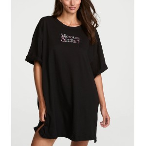 Піжама 100% Cotton Oversized Sleep Tee Black