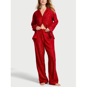 Піжама Flannel Long Pajama Set Red Stripe