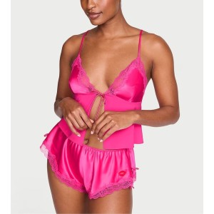 Пижама Tease Satin & Chiffon Flyaway Cami Set Enchanted Pink