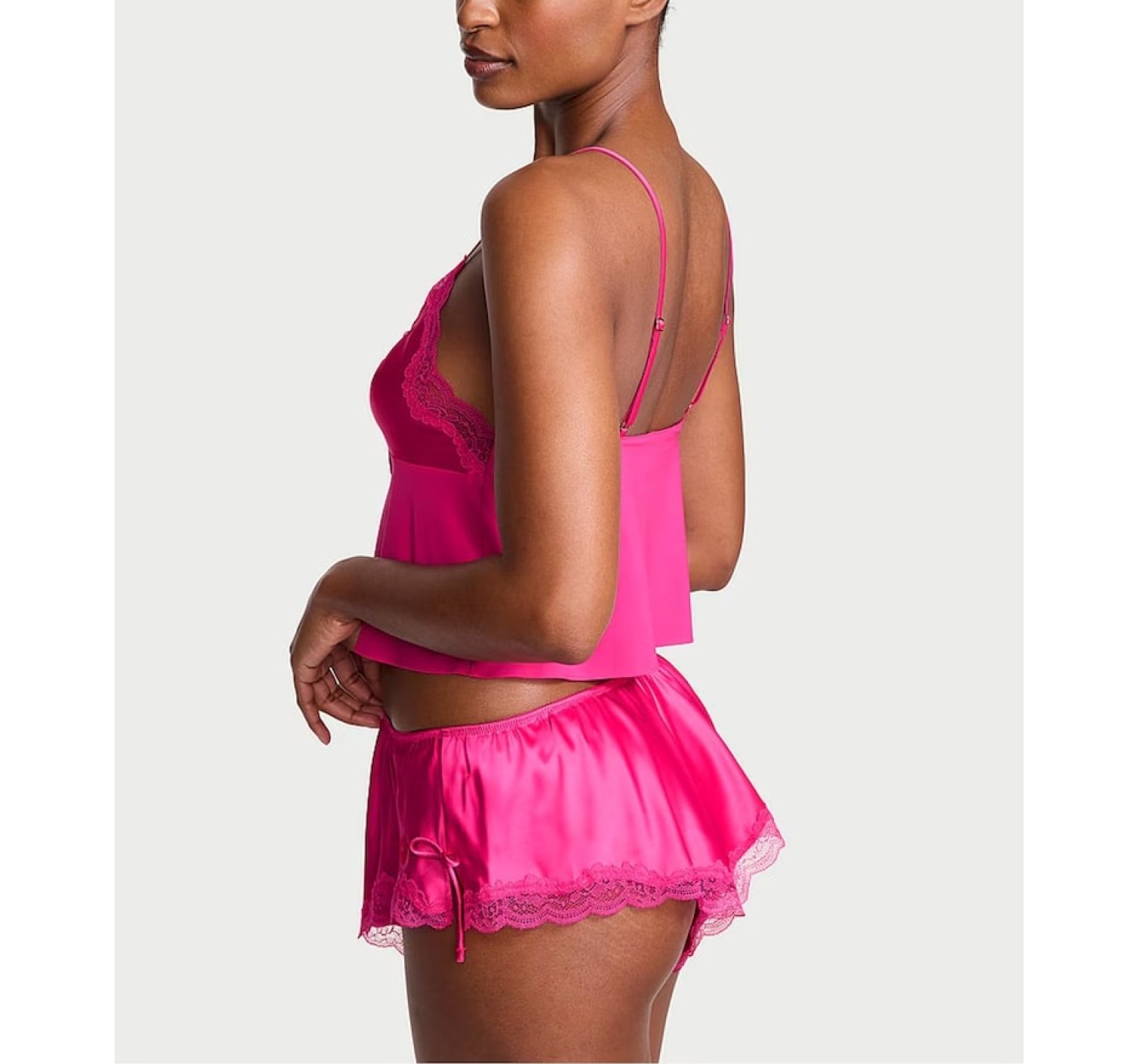 Пижама Tease Satin & Chiffon Flyaway Cami Set Enchanted Pink