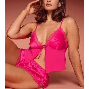 Пижама Tease Satin & Chiffon Flyaway Cami Set Enchanted Pink