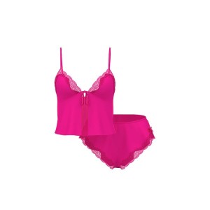 Пижама Tease Satin & Chiffon Flyaway Cami Set Enchanted Pink