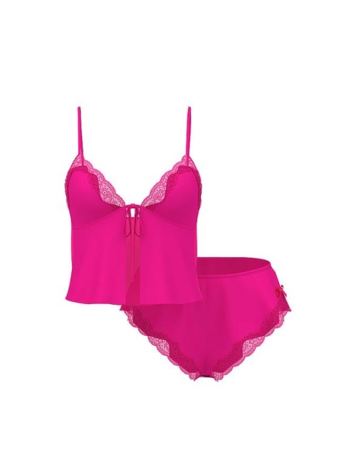 Пижама Tease Satin & Chiffon Flyaway Cami Set Enchanted Pink