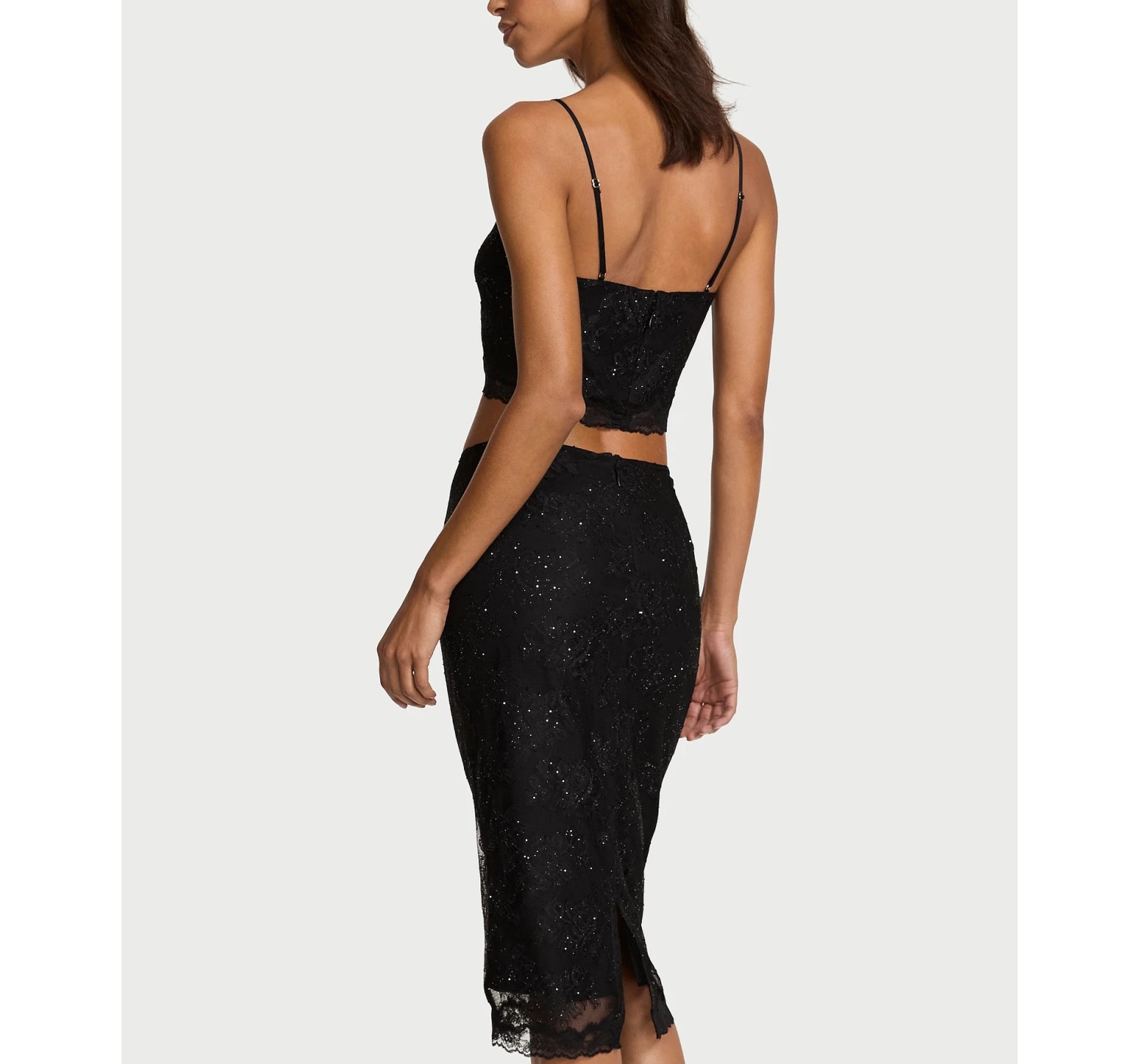 Топ + юбка Rose Lace Shimmer Crop Top & Skirt Set Rose  купить оригинал в Киеве, цена в Украине — SecretAngeL❤️