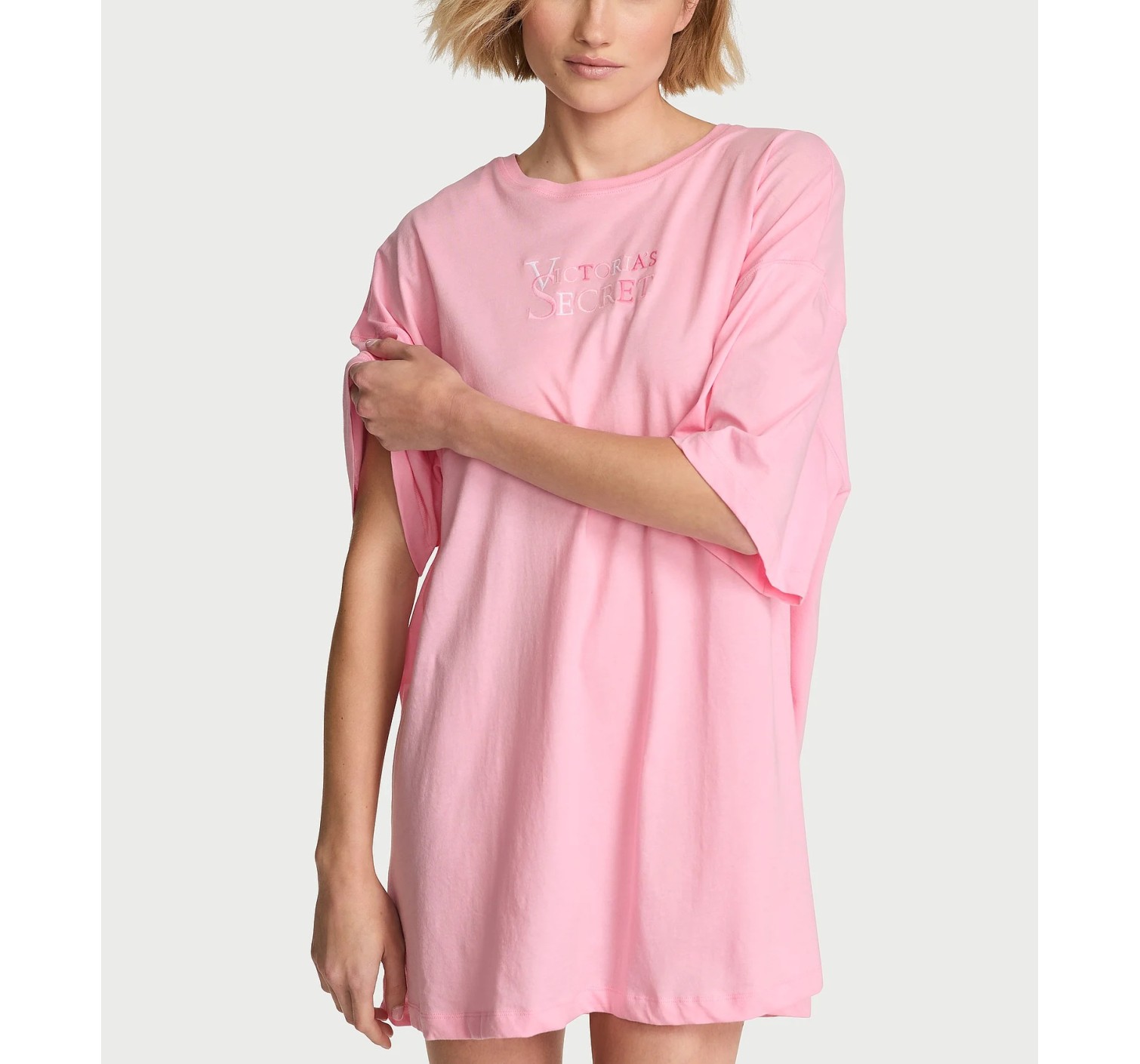 Піжама 100% Cotton Oversized Sleep Tee Victoria Pink