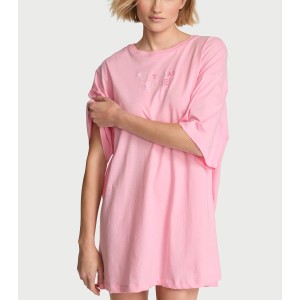 Піжама 100% Cotton Oversized Sleep Tee Victoria Pink