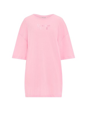 Піжама 100% Cotton Oversized Sleep Tee Victoria Pink