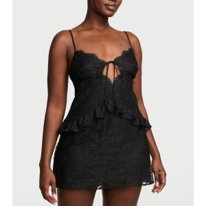 Пеньюар Dare to Dream Lace Flounce Mini Slip Jet Black