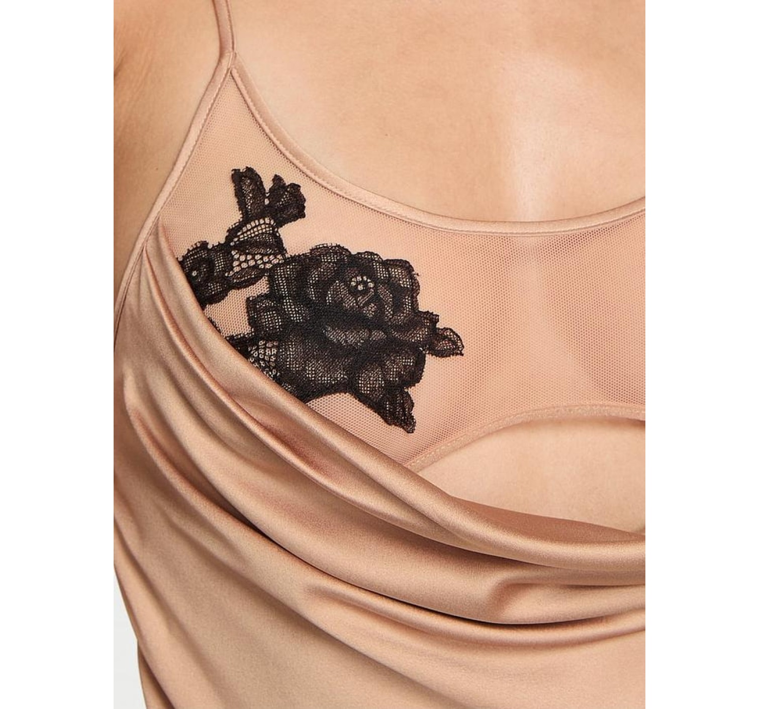 Пенюар Sheer Rose Satin Draped Mini Slip Praline купить оригинал в Киеве, цена в Украине — SecretAngeL❤️