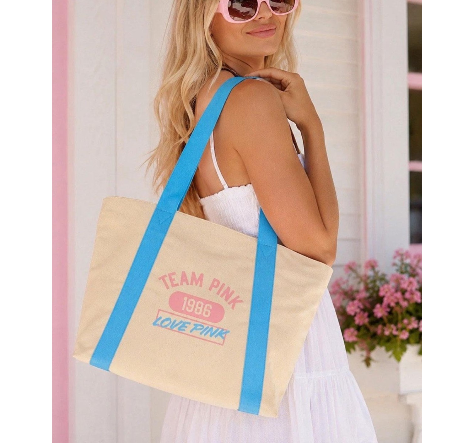 Сумка Canvas Varsity Tote Bag PINK 