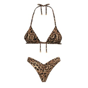 Купальник Essential Triangle Top Cinched Thong Bikini Bottom Leopard