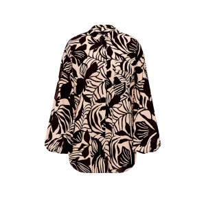 Костюм Beachwear Voile Oversized Button-Front Shirt Shorts Black Palms