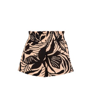 Костюм Beachwear Voile Oversized Button-Front Shirt Shorts Black Palms