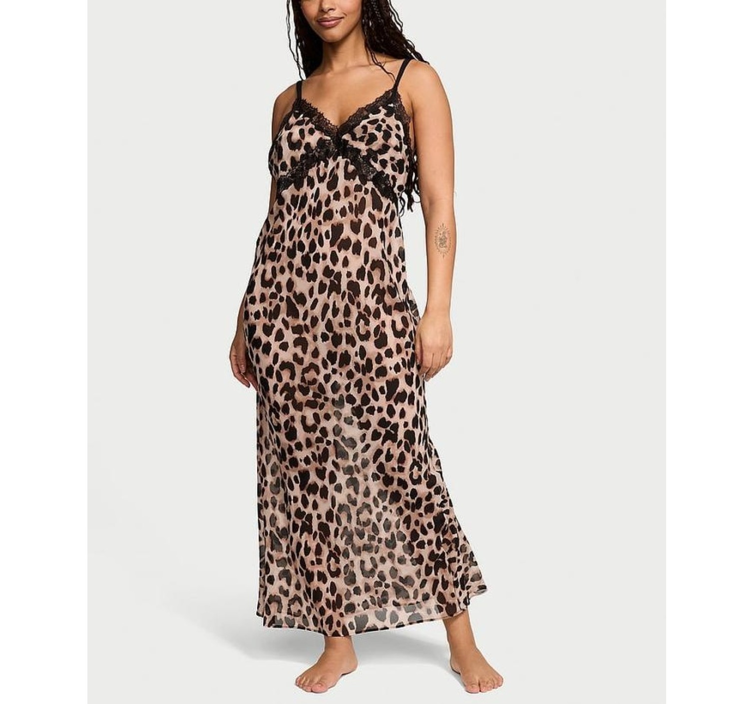 Пенюар Leopard Chiffon Long Slip Dress  купить оригинал в Киеве, цена в Украине — SecretAngeL❤️