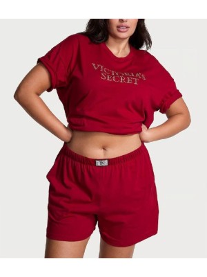 Піжама Cotton Short Pajama Set Bling Patch Red Lacquer