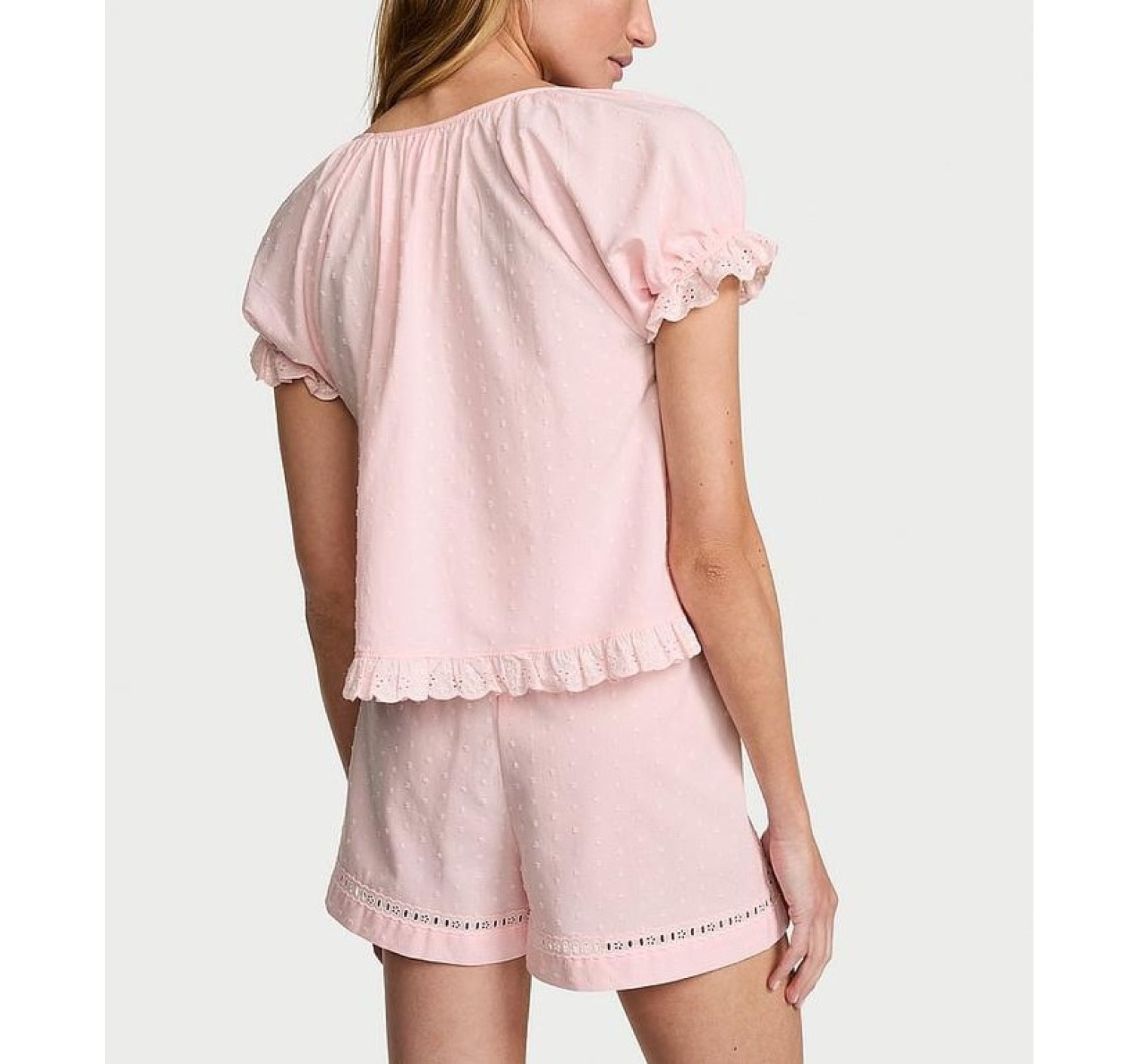 Пижама Cotton Dream Puff-Sleeve Short Pajama Set Angel Pink